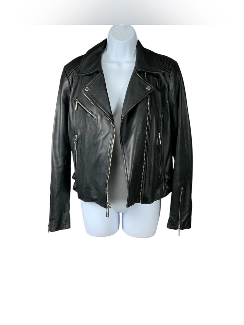 Michael Kors Black Leather Moto Jacket